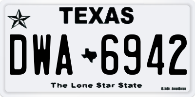 TX license plate DWA6942