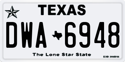 TX license plate DWA6948