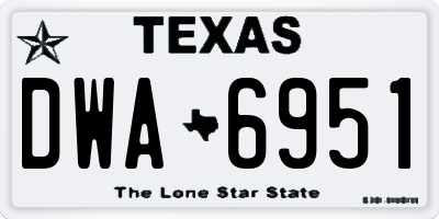 TX license plate DWA6951
