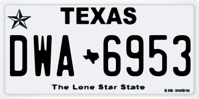 TX license plate DWA6953