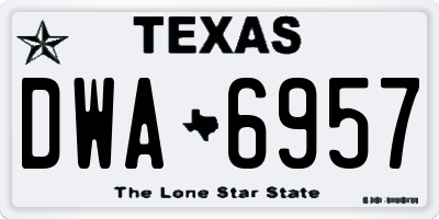 TX license plate DWA6957