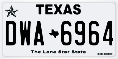 TX license plate DWA6964