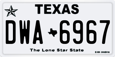 TX license plate DWA6967