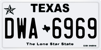 TX license plate DWA6969