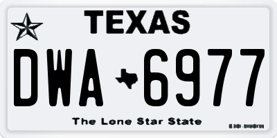 TX license plate DWA6977
