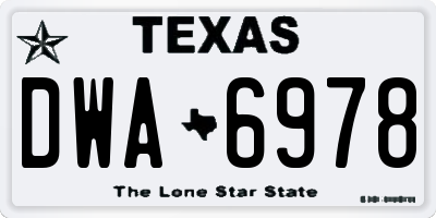 TX license plate DWA6978
