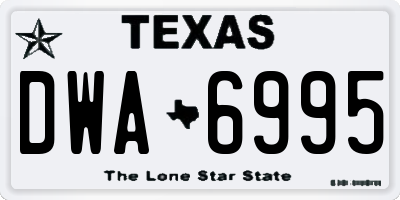 TX license plate DWA6995