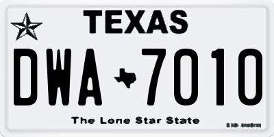 TX license plate DWA7010