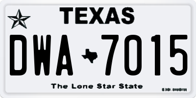 TX license plate DWA7015