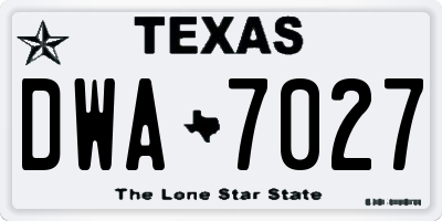 TX license plate DWA7027