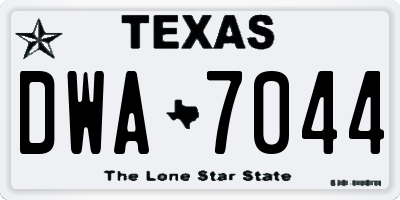 TX license plate DWA7044