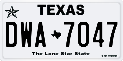 TX license plate DWA7047