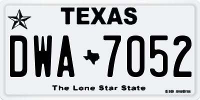 TX license plate DWA7052