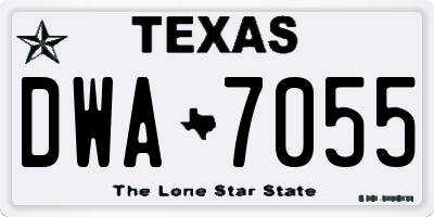 TX license plate DWA7055