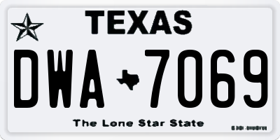 TX license plate DWA7069
