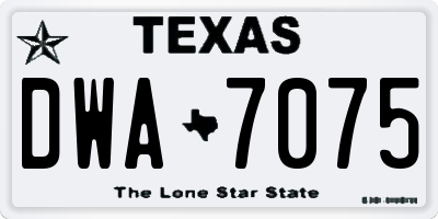 TX license plate DWA7075
