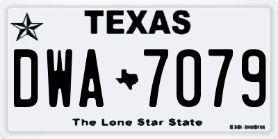 TX license plate DWA7079