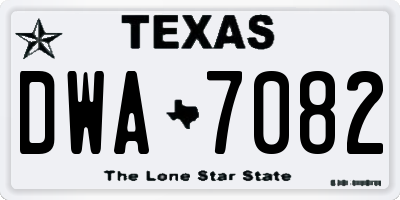 TX license plate DWA7082