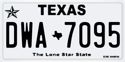 TX license plate DWA7095