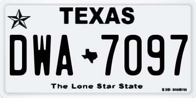 TX license plate DWA7097