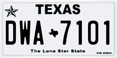 TX license plate DWA7101