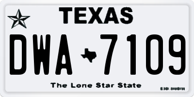TX license plate DWA7109