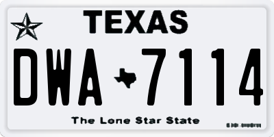 TX license plate DWA7114