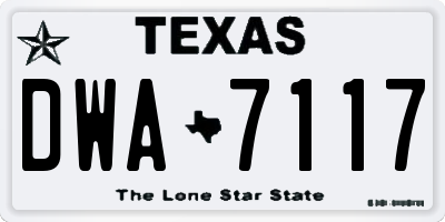 TX license plate DWA7117