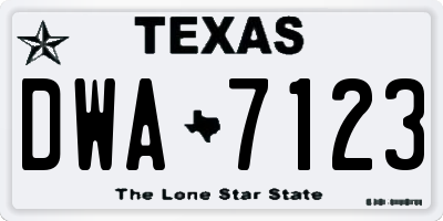 TX license plate DWA7123