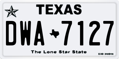 TX license plate DWA7127