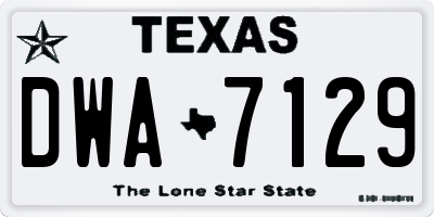 TX license plate DWA7129
