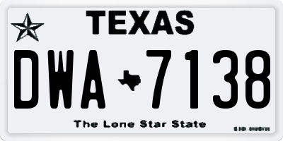 TX license plate DWA7138