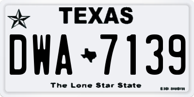 TX license plate DWA7139