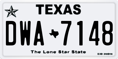 TX license plate DWA7148