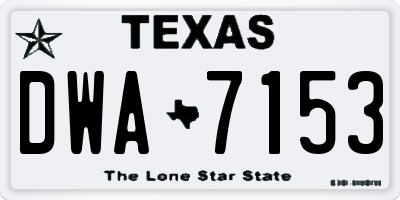 TX license plate DWA7153
