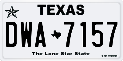 TX license plate DWA7157