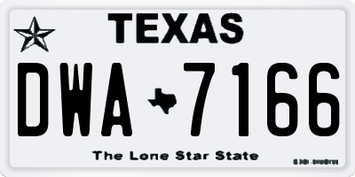 TX license plate DWA7166