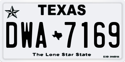 TX license plate DWA7169
