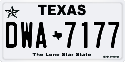 TX license plate DWA7177
