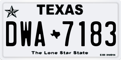 TX license plate DWA7183