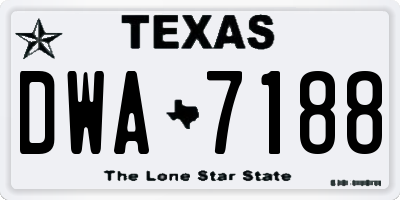 TX license plate DWA7188