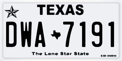 TX license plate DWA7191