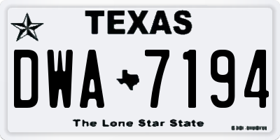 TX license plate DWA7194
