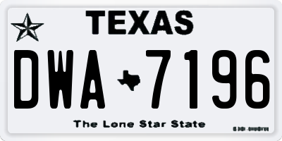 TX license plate DWA7196