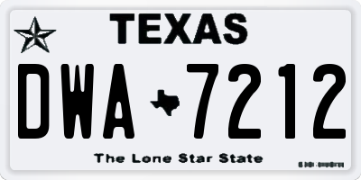 TX license plate DWA7212