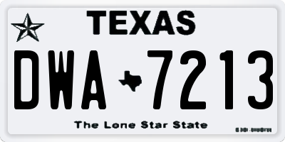 TX license plate DWA7213