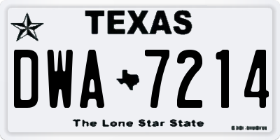 TX license plate DWA7214