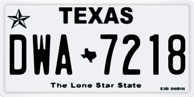 TX license plate DWA7218