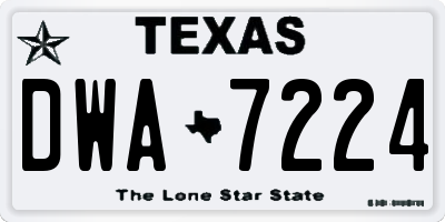TX license plate DWA7224