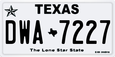 TX license plate DWA7227